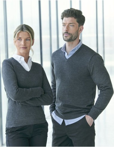 HEN-H721-Ladies Lightweight V-Neck Jumper